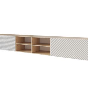 Szafka RTV z frezowanymi frontami wisząca ZENO-W – 3x100x40x40 cm – Biały 643108 Szafka RTV z frezowanymi frontami wisząca ZENO-W – 3x100x40x40 cm – Biały 643108
