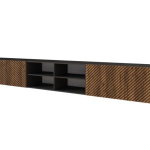 Szafka RTV z frezowanymi frontami wisząca ZENO-W – 3x100x40x40 cm – Brązowy 643079 Szafka RTV z frezowanymi frontami wisząca ZENO-W – 3x100x40x40 cm – Brązowy 643079