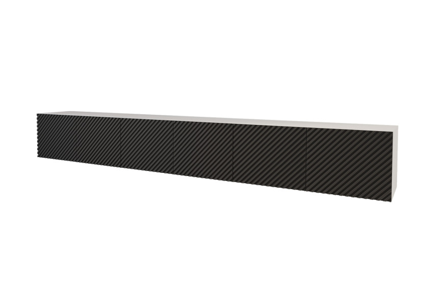 Szafka RTV z frezowanymi frontami wisząca ZENO-W - 3x100x40x40 cm - Brązowy 654096