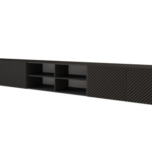 Szafka RTV z frezowanymi frontami wisząca ZENO-W – 3x100x40x40 cm – Czarny 643094 Szafka RTV z frezowanymi frontami wisząca ZENO-W – 3x100x40x40 cm – Czarny 643094