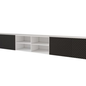 Szafka RTV z frezowanymi frontami wisząca ZENO-W – 3x100x40x40 cm – Czarny 643109 Szafka RTV z frezowanymi frontami wisząca ZENO-W – 3x100x40x40 cm – Czarny 643109