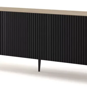 Szafka rtv z lamelami artisan + czarny – Zereon 692419 Szafka rtv z lamelami artisan + czarny – Zereon 692419
