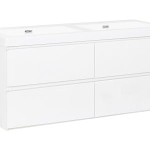 Szafka ścienna z umywalką biała 120 x 46 cm 792824 Szafka ścienna z umywalką biała 120 x 46 cm 792824