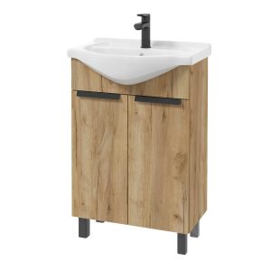 Szafka Stojąca Dąb Craft Złoty Mat Łazienkowa z Umywalką 50 Bateria Obrotow 797585 Szafka Stojąca Dąb Craft Złoty Mat Łazienkowa z Umywalką 50 Bateria Obrotow 797585