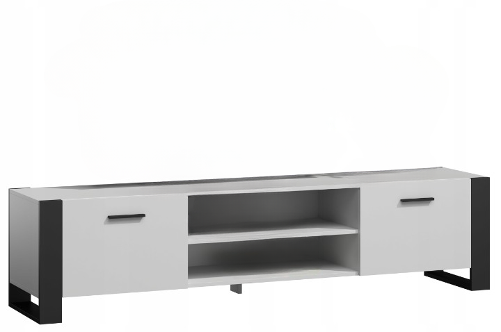 Szafka stojąca RTV ALBA 185cm komoda biały czarny 517437