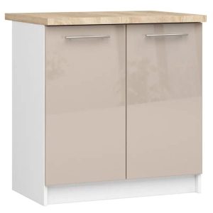 Szafka stojąca z blatem, KLARA, 80x60x85 cm, biały, cappuccino | TYLETEGOTU 989037 Szafka stojąca z blatem, KLARA, 80x60x85 cm, biały, cappuccino | TYLETEGOTU 989037