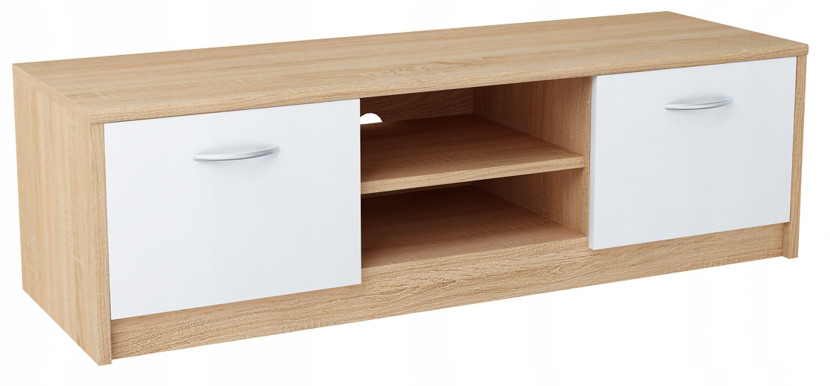 Szafka stolik RTV 2DC 120cm BIAŁY-SONOMA komoda 228128