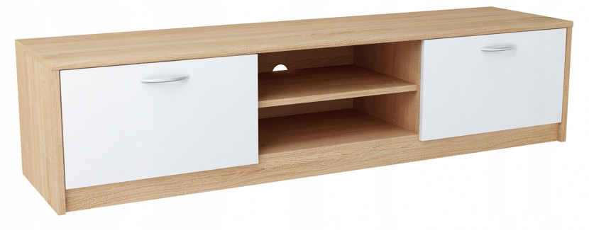 Szafka stolik RTV 2DC 160cm BIAŁY-SONOMA komoda 228122