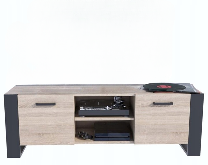 Szafka stolik RTV ALBA BIS 150cm sonoma-czarny 247597