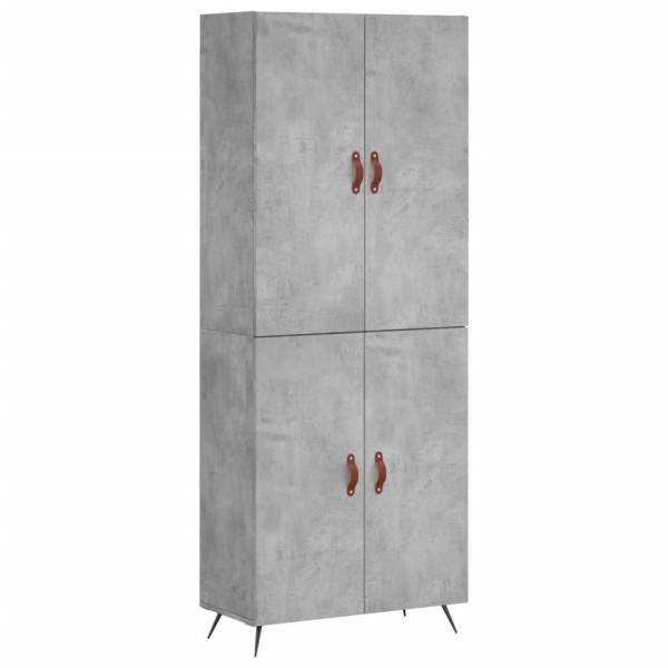 Szafka Szara Beton z Drzwiami 69.5x34x180 cm do Salonu Pokoju 741735