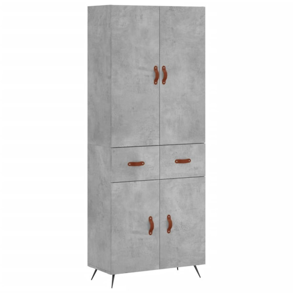 Szafka Szara Beton z Drzwiami 69.5x34x180 cm do Salonu Pokoju 741762