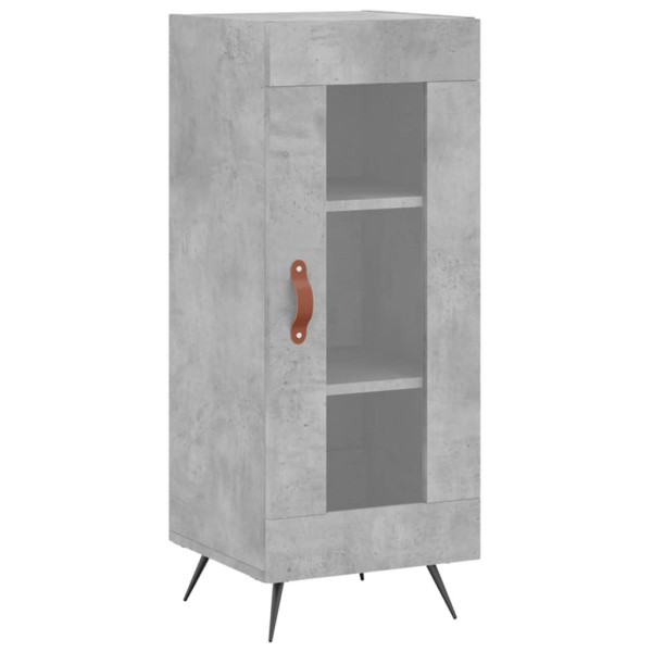 Szafka Szara Beton z Drzwiami Szklanymi 34.5x34x90 cm do Salonu 739259