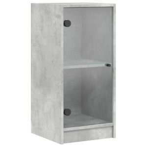 Szafka Szara Beton z Drzwiami Szklanymi 35x37x75.5 cm do Salonu 745395 Szafka Szara Beton z Drzwiami Szklanymi 35x37x75.5 cm do Salonu 745395