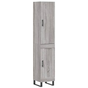Szafka Szara Dąb Sonoma z Drzwiami 34.5x34x180 cm do Salonu Pokoju 741435 Szafka Szara Dąb Sonoma z Drzwiami 34.5x34x180 cm do Salonu Pokoju 741435