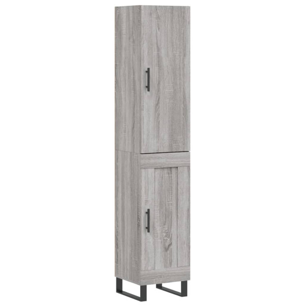 Szafka Szara Dąb Sonoma z Drzwiami 34.5x34x180 cm do Salonu Pokoju 741435