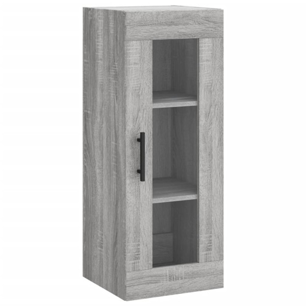 Szafka Szara Dąb Sonoma z Drzwiami Szklanymi 34.5x34x90 cm do Salonu 751544