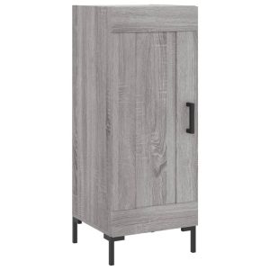 Szafka Szara Dąb Sonoma z Drzwiami z Szufladami 34.5x34x90 cm do Salonu 741317 Szafka Szara Dąb Sonoma z Drzwiami z Szufladami 34.5x34x90 cm do Salonu 741317