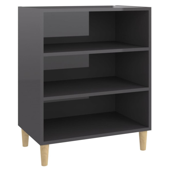 Szafka Szara Połysk z Półkami 57x35x70 cm do Salonu Pokoju Sypialni 740516