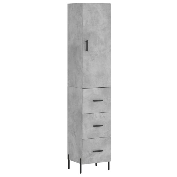 Szafka Szara z Drzwiami 34.5x34x180 cm do Salonu Pokoju Sypialni 741748