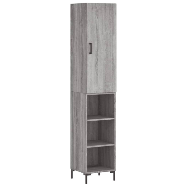 Szafka Szara z Drzwiami 34.5x34x180 cm do Salonu Pokoju Sypialni 747875