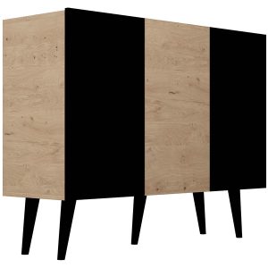 Szafka Toronto 120 cm trzydrzwiowa dąb artisan/czarny 102406