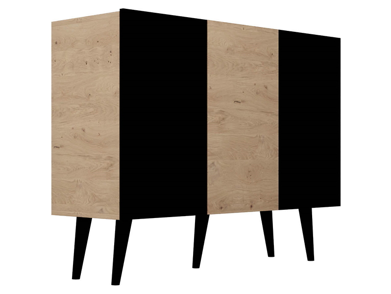 Szafka Toronto 120 cm trzydrzwiowa dąb artisan/czarny 102406