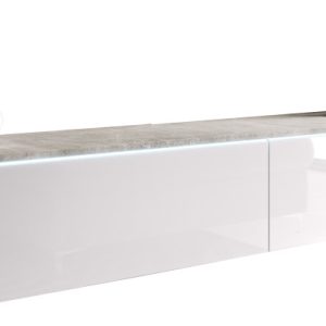 Szafka TV DONNA 180 beton/biały połysk z oświetleniem LED 355058 Szafka TV DONNA 180 beton/biały połysk z oświetleniem LED 355058