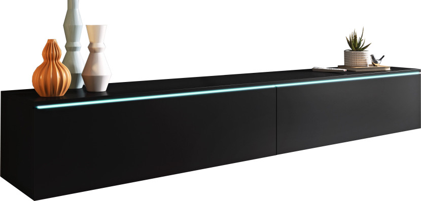 Szafka TV DONNA 180 czarny grafit z oświetleniem LED 355063