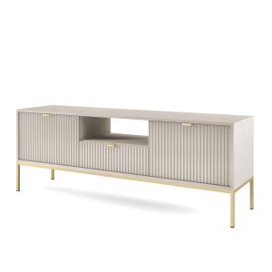 Szafka TV: kaszmir, stelaż złoty, 154 x 56 x 39 cm, złote uch. 834540