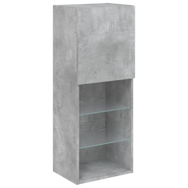 Szafka TV z LED szarość betonu 40.5x30x102 cm 867372
