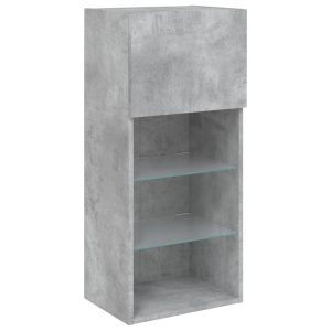 Szafka TV z LED szarość betonu 40.5x30x90 cm 867301