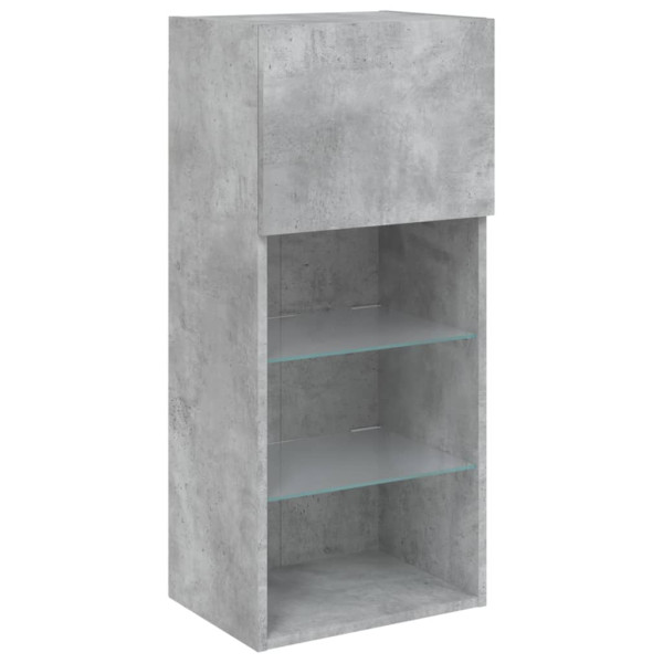 Szafka TV z LED szarość betonu 40.5x30x90 cm 867301