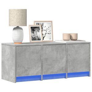 Szafka TV z LED szarość betonu 97x34x40 cm 867386