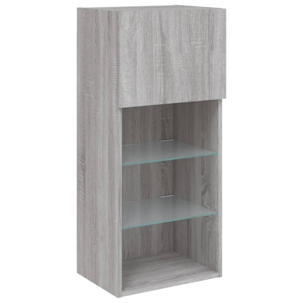 Szafka TV z LED szary dąb sonoma 40.5x30x90 cm 867383