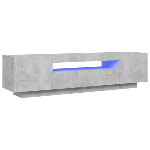 Szafka TV z oświetleniem LED szarość betonu 160x35x40 cm 868010