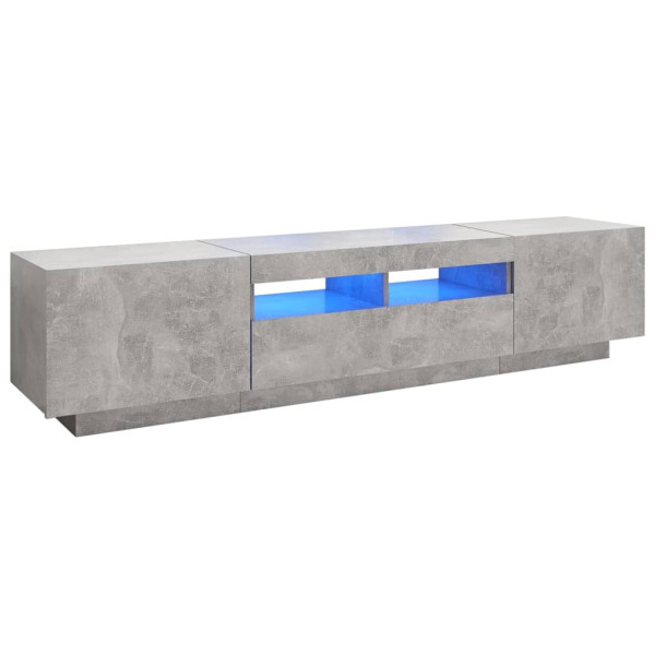 Szafka TV z oświetleniem LED szarość betonu 180x35x40 cm 868136