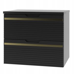 Szafka VESPER 60 cm czarna mat z blatem frezowana nowoczesna 791386