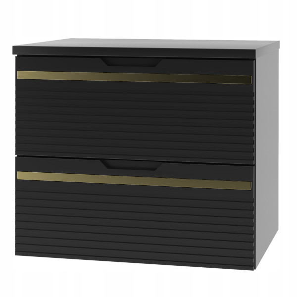 Szafka VESPER 60 cm czarna mat z blatem frezowana nowoczesna 791386