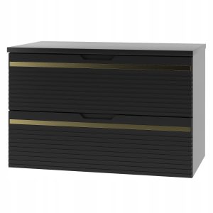 Szafka VESPER 80 cm czarna mat z blatem frezowana nowoczesna 791378