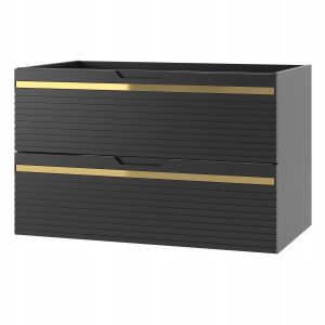 Szafka VESPER 80 cm czarny mat frezowany front nowoczesna 791382