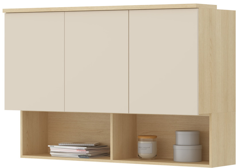Szafka wisząca 126 cm z 3 drzwiami i półkami TERRA 1069899