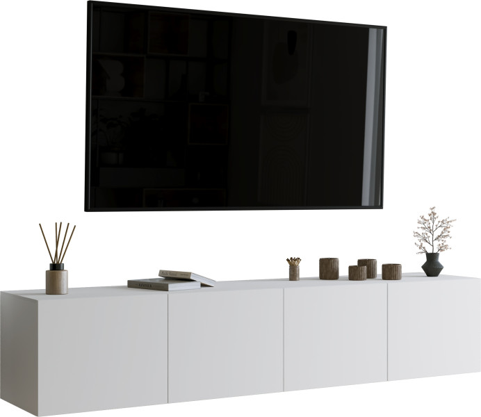Szafka wisząca RTV 200 cm LORI biały 992484