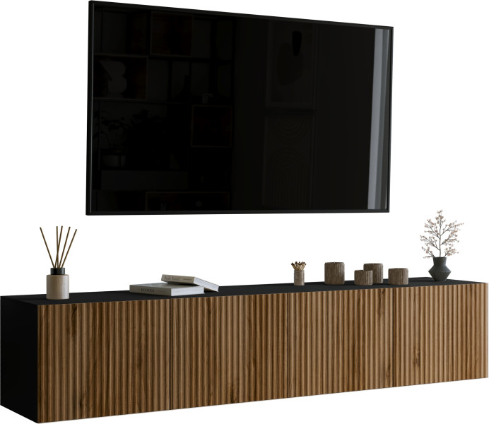 Szafka wisząca rtv 200 cm ryflowana LORI 992500