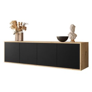 Szafka wisząca RTV SANAYI dąb artisan / czarny mat 96769 Szafka wisząca RTV SANAYI dąb artisan / czarny mat 96769