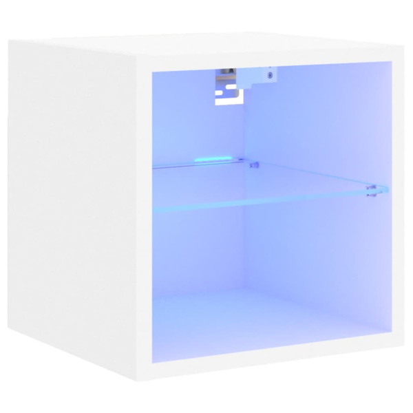 Szafka Wisząca RTV Stolik Półka Szafka Ścienna Biała LED 30x28.5x30 cm 765115