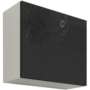 Szafka wisząca VEGA KWADRAT VG10B biały / czarny połysk 233928 Szafka wisząca VEGA KWADRAT VG10B biały / czarny połysk 233928