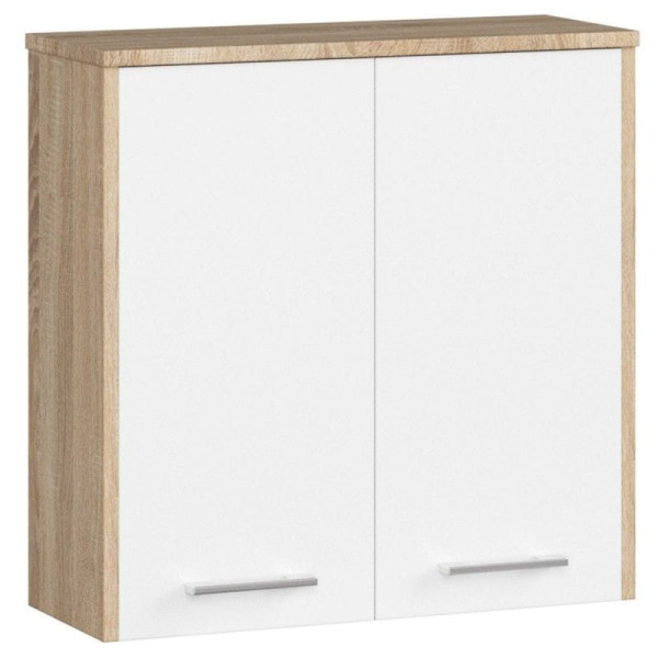Szafka wisząca, witryna, ELION, 60x23x60 sonoma, biel | TYLETEGOTU 989319