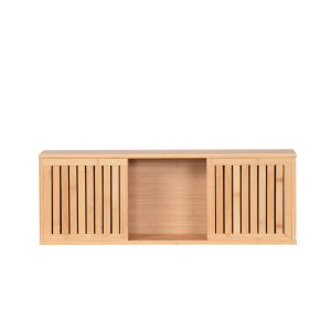 Szafka Wisząca Zamknięta z Półkami Kwadratowa Bambusowa 92,5x20x33 825611 Szafka Wisząca Zamknięta z Półkami Kwadratowa Bambusowa 92,5x20x33 825611