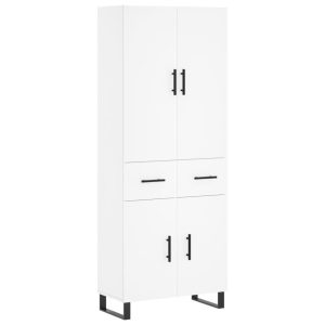Szafka Witrynka Biała z Drzwiami 69.5x34x180 cm do Salonu Pokoju 741729 Szafka Witrynka Biała z Drzwiami 69.5x34x180 cm do Salonu Pokoju 741729