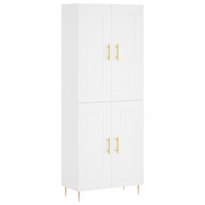 Szafka Witrynka Biała z Drzwiami 69.5x34x180 cm do Salonu Pokoju 741402 Szafka Witrynka Biała z Drzwiami 69.5x34x180 cm do Salonu Pokoju 741402